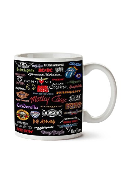 ART HEDİYE Rock Bands Two Sided Printed Mug