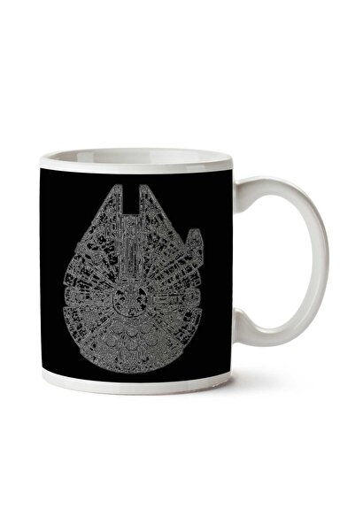 ART HEDİYE Millennium Falcon Diagram Star Wars Two Sided Printed Mug