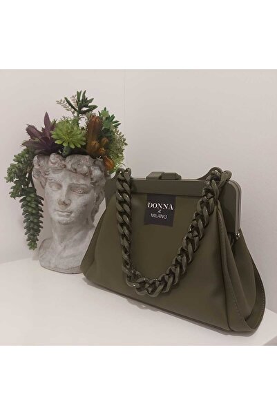donna e milano Haki Burslu Çanta Modeli