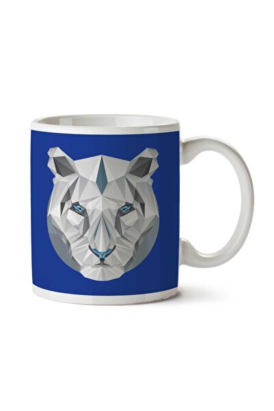 ART HEDİYE كوب بطبعة وجه النمر منخفض بولي على الجانبين