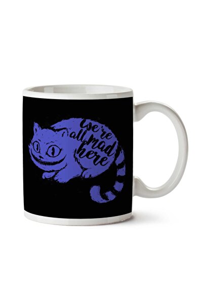 ART HEDİYE كوب We're All Mad Here Cheshire Cat Alice In Wonderland مطبوع على ...