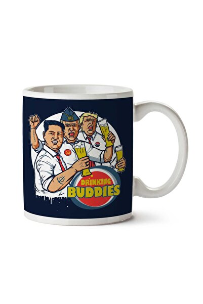 ART HEDİYE كوب مطبوع على الجانبين من World Leader Drinking Buddies بوتين ترامب كيم جونغ Un.png