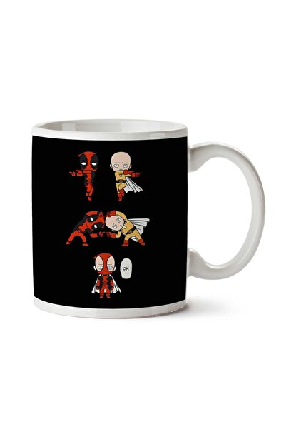 ART HEDİYE Deadpool One Punch Man Fusion Two Sided Printed Mug