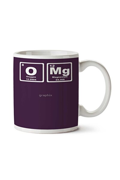 ART HEDİYE OMG OMG My God Periodic Ruler Two Side Printed Mug Cup
