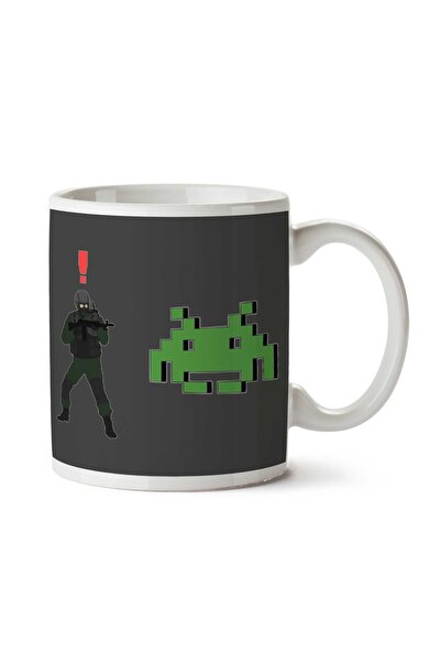 ART HEDİYE كوب Metal Gear Solid Enemy Soldier Alert Space Invaders مطبوع على ...