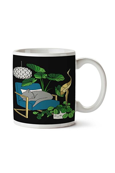 ART HEDİYE كوب قيلولة على شكل قطة للنوم مطبوع على الجانبين