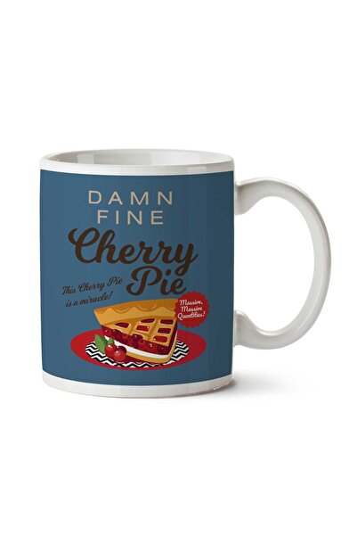 ART HEDİYE كوب مطبوع على الجانبين من Twin Peaks Damn Fine Cherry Pie