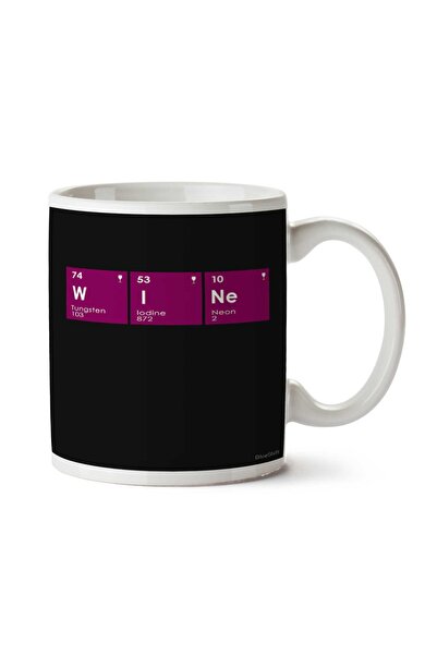 ART HEDİYE Periodic Wine Inside Two Side Printed Mug Cup