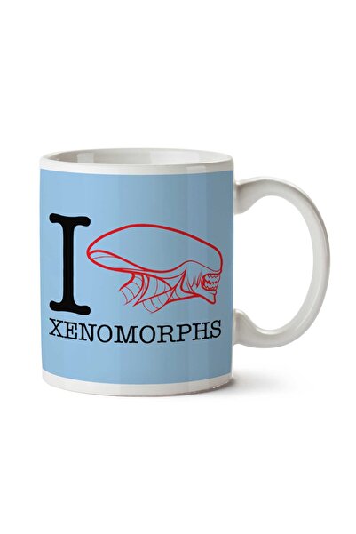 ART HEDİYE كوب مطبوع على الجانبين من Alien I Heart Xenomorphs