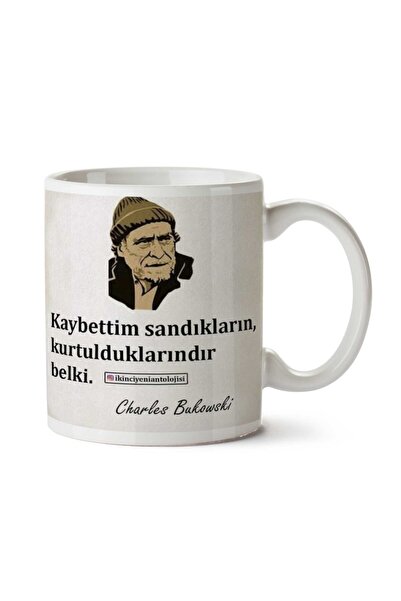 ART HEDİYE كوب مطبوع عليه وجهين من الصناديق من تشارلز بوكوفسكي