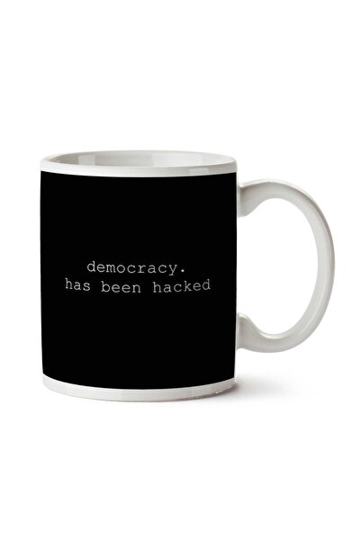 ART HEDİYE كوب مطبوع عليه عبارة "Democracy Has Been Hacked Mr Robot" على الجا...