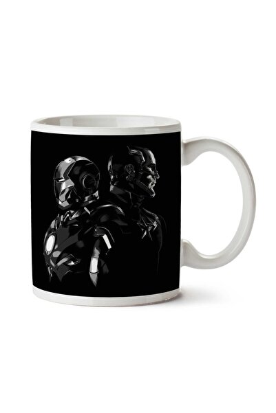 ART HEDİYE كوب Avengers Civil War Iron Man، كابتن أمريكا مطبوع على الجانبين