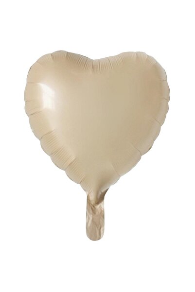 partideyince Folyo Kalpli Uçan Kalp Balon krem