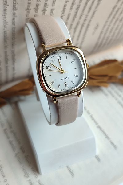 Ricardo SHOPAPERAL Leather Cord Women's Beige Wristwatch NEW TREND