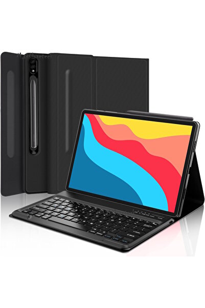 m.tk moveteck Samsung Galaxy Tab S7 Fe S8 Plus 12.4inç Klavyeli Tablet Kılıfı Kalem Bölmeli Bluetooth Q Kılıf T970