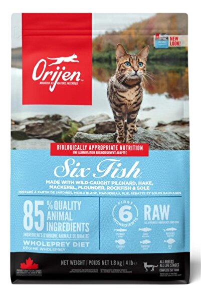 Orijen Six Fish Cat Balıklı Tahılsız Yetişkin Kedi Maması 1,8 Kg