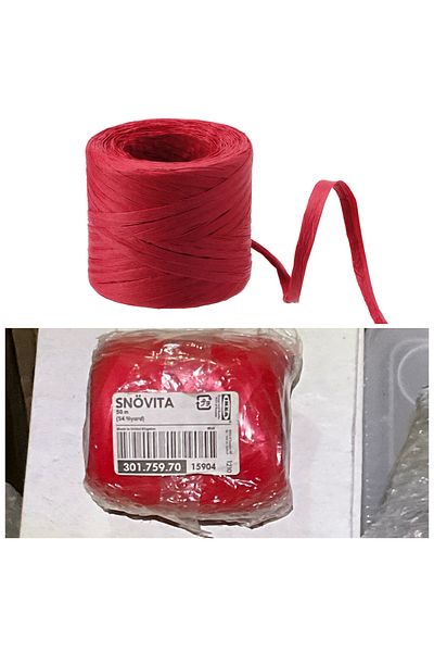 IKEA SNÖVITA Red 50 Meter Ribbon Raffia Gift Package Lanyard