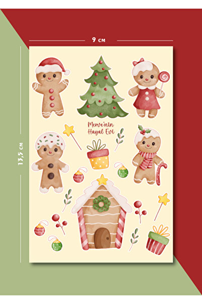 Mervenin Hayal Evi Sevimli Yılbaşı Kurabiyesi Planlayıcı Sticker - Planner - ...