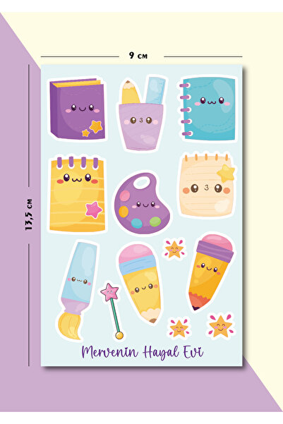 Mervenin Hayal Evi Sevimli Kawaii Kırtasiye Ürünleri Planlayıcı Sticker - Pla...