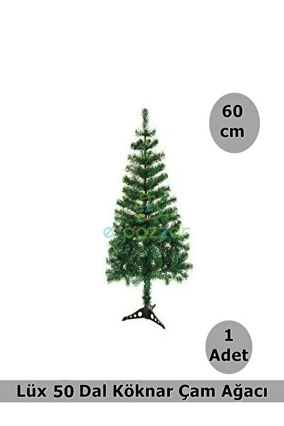 epazzar Lüks 60 Cm 50 Dal Christmas Noel Yılbaşı Süsleme Köknar Çam Ağacı Dem...