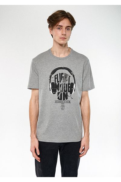 Mavi Flight Mode Printed Grey T-shirt Regular Fit / Normal Cut 0611141-80018