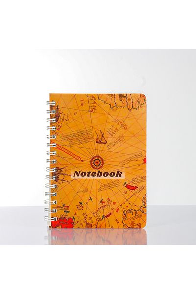 Beenotes Piri Reis Map Hard Cover Spiral Elastic Line Notebook / School Notebook / Notepad