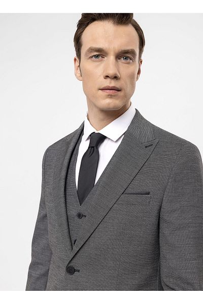 SÜVARİ Süvari Regular Waist Slim Fit Anthracite Men's Suit TK1020000271