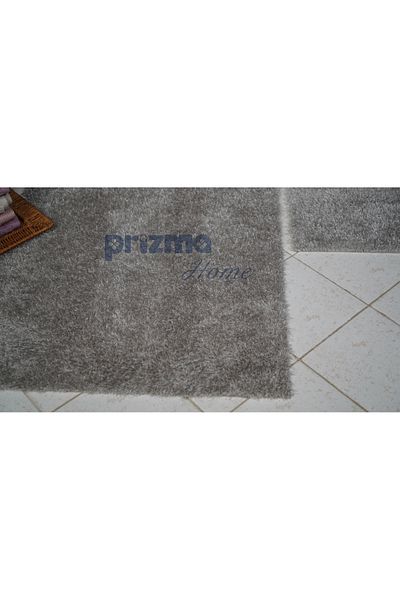 Prizma Romanza, Non-Slip, Washable 2-Piece Bathroom Rug, Mat| Silk Gray - (60X100) (50X60) Cm