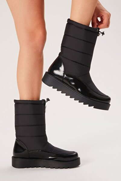 STOKS SHOES STORE Kadın Içi Kürklü Su Geçirmez Siyah Kar Botu