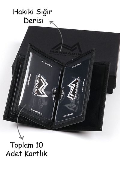 TESBİHCİBABA Mandarin| Tiny Madrid Men's Leather Card Holder-Wallet