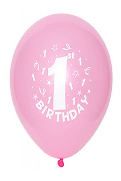 Kazanabil 1 YEAR OLD BIRTHDAY BALLOON PINK 100 PIECES