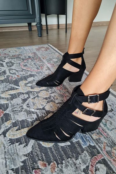 TOPUKLA 019 1007 Heeled Women's Suede Summer Boots