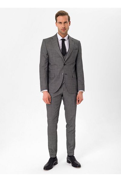 SÜVARİ Süvari Regular Waist Slim Fit Black Men's Suit TK1020000260
