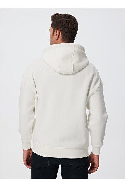 Lee Cooper Hooded Collar White Men's Sweatshirt 241 LCM241009 MERRY WHITE
