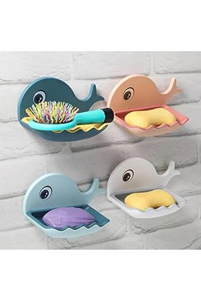 CEPHOME Σετ 4 σαπουνιών με σχέδιο φάλαινας-ψαριού με αποχέτευση νερού