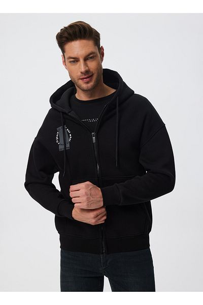 Lee Cooper Ανδρικό φούτερ με κουκούλα μαύρο 241 LCM 241009 MERRY BLACK