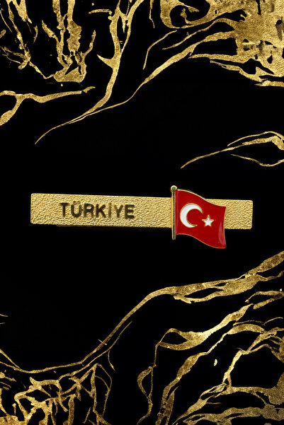 Kuker Madeni Eşya Türk Bayrağı Kravat İğnesi