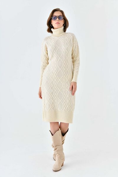 GÖKÇE CLOTHİNG Women's Patterned Knitwear Dress
