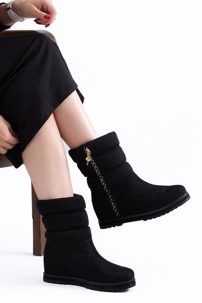Stilbagshoes DARİA İTHAL ÖZEL SERİ İÇTEN GİZLİ DOLGU KADIN BOT 63122 SİYAH