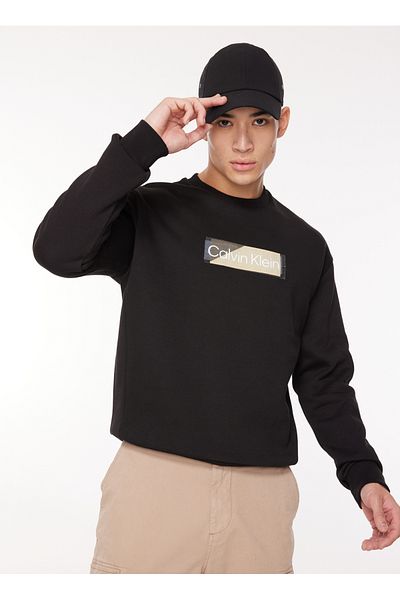 Calvin Klein Black Crew Neck Men's Sweatshirt - K10K 111818 Beh
