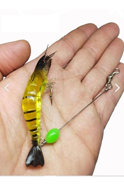 Oskar Karides Shrimp Sahte Silikon Balık Yemi Fosforlu Kancalı 9.5 Cm 6.3 gr ...
