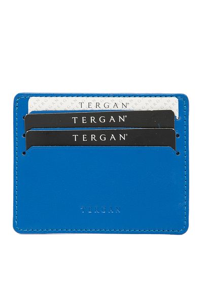 Tergan Blue Leather Unisex Card Holder 01050m5j