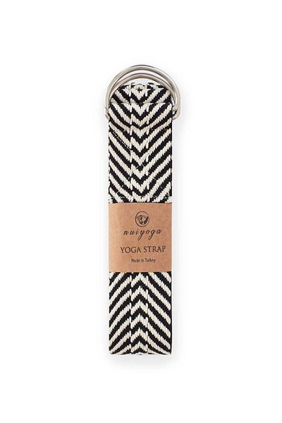 Nui Yoga Black Zebra Patterned Yoga Belt
