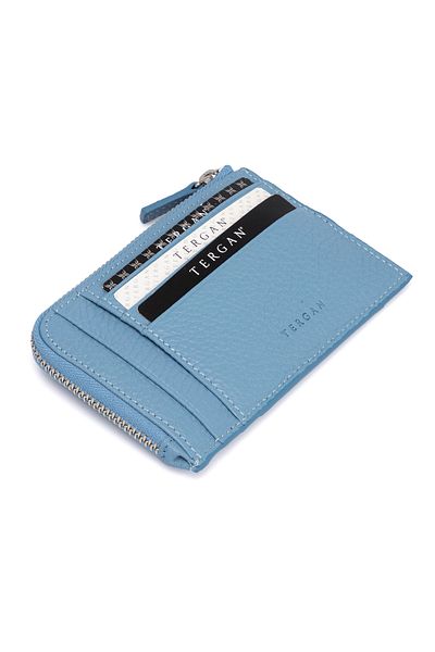 Tergan Blue Leather Unisex Card Holder 00265c43