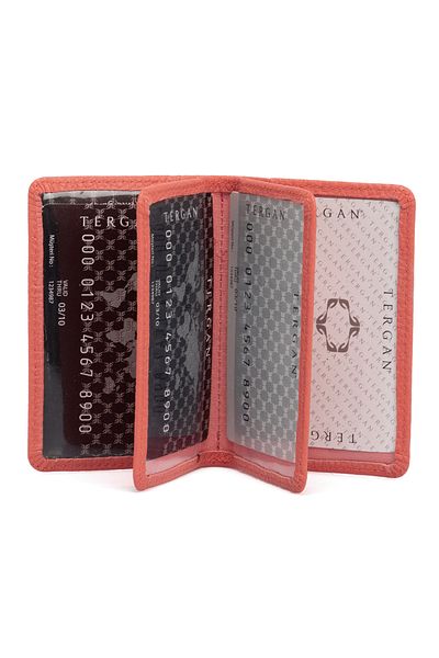 Tergan Κόκκινη δερμάτινη θήκη για κάρτες Unisex 01601s2a