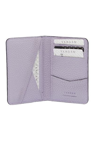 Tergan Purple Leather Unisex Card Holder 01645p5m
