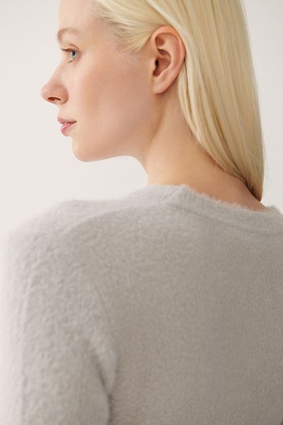 Perspective Hellgraue Damen-Strickbluse von Illas