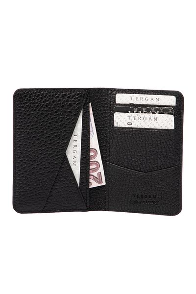 Tergan Black Leather Unisex Card Holder 01645a41