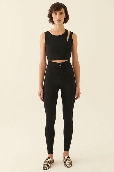Perspective Cherrys Slim Fit lange schwarze Strumpfhose