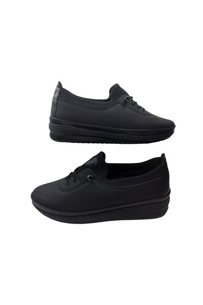 Ayzen Women's Black-Black Elastic Orthopedic Sole Daily Stylish Shoes